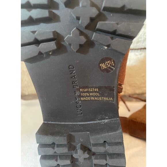 Lucky brand Lilianna lace up faux fur hiker boots size 7M - Picture 7 of 9